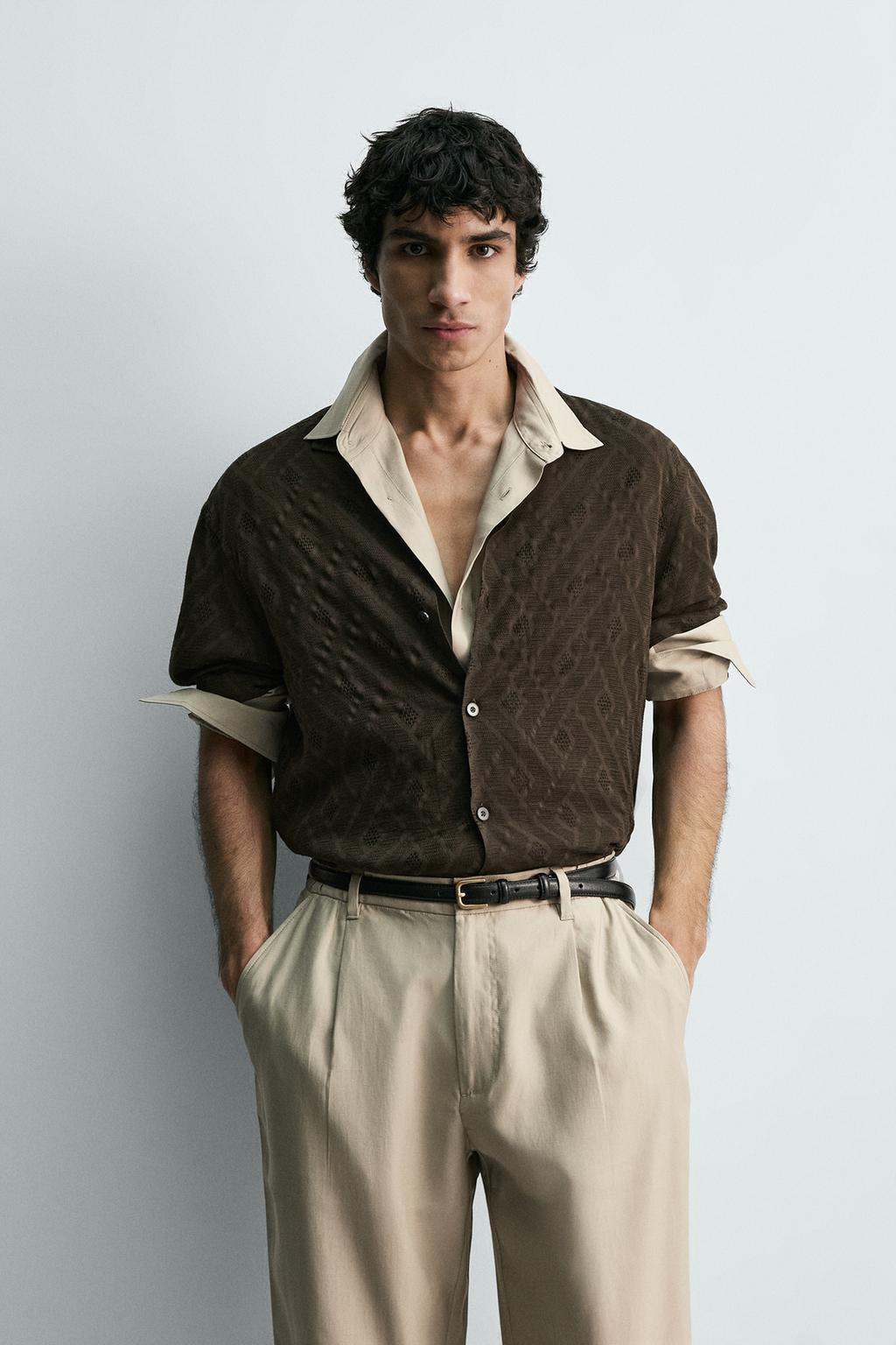 Рубашка с геометрическим жаккардом