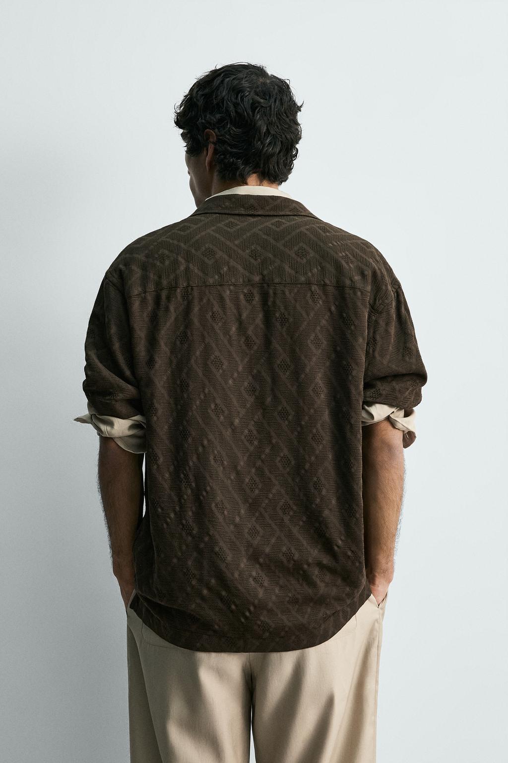 Рубашка с геометрическим жаккардом