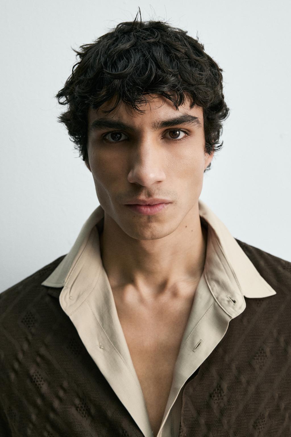 Рубашка с геометрическим жаккардом