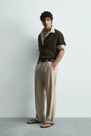 Рубашка с геометрическим жаккардом- Заказать в России