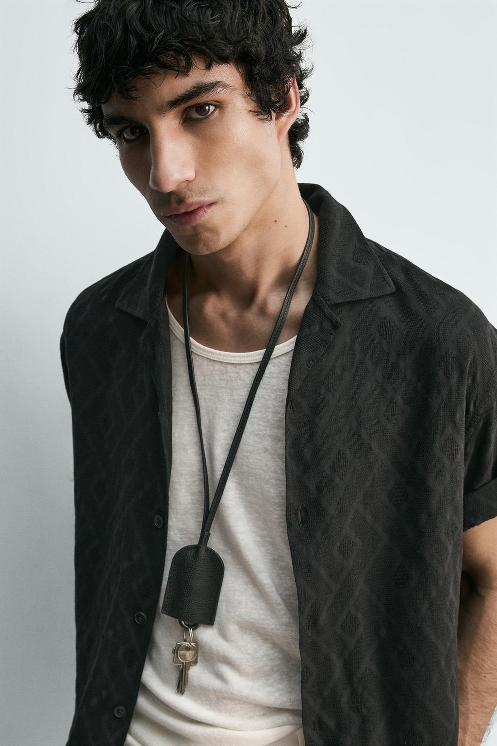 Рубашка с геометрическим жаккардовым узором