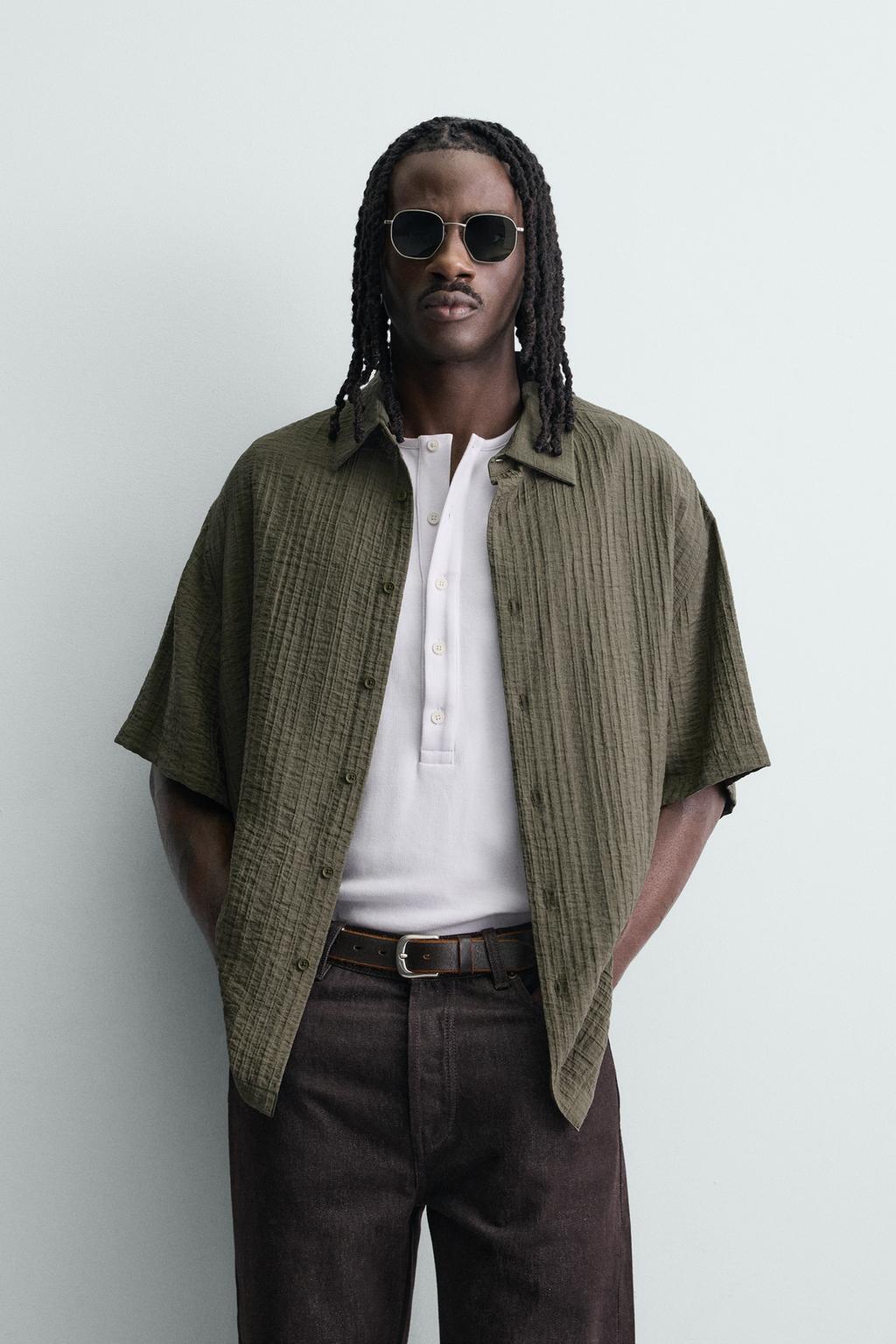 Рубашка с текстурой и свободным кроем