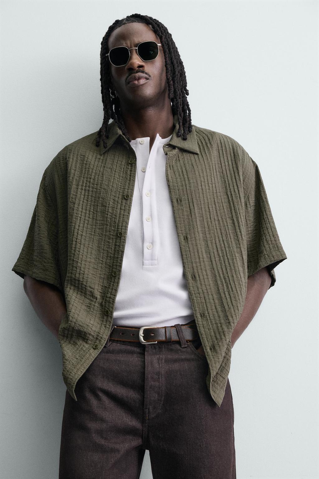 Рубашка с текстурой и свободным кроем