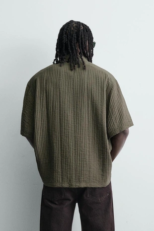 Рубашка с текстурой и свободным кроем