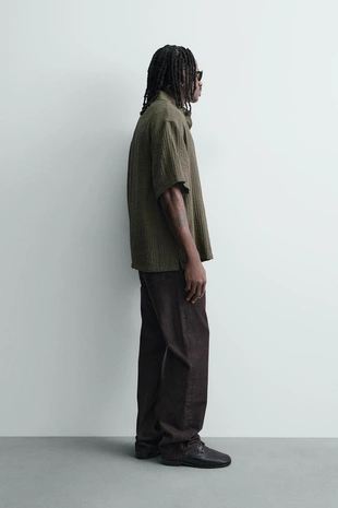 Рубашка с текстурой и свободным кроем