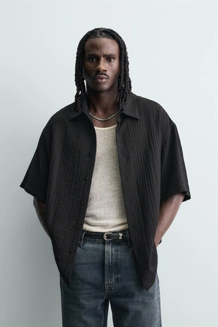 Рубашка из текстиля с текстурой- Заказать в России