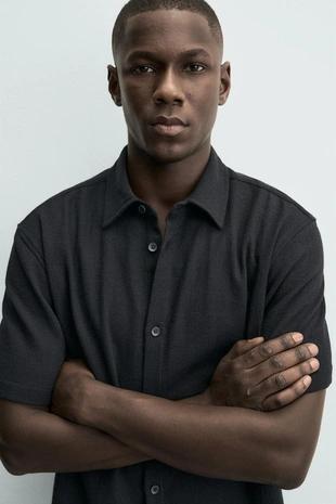 Рубашка из эластичной ткани комфорт- Заказать в России