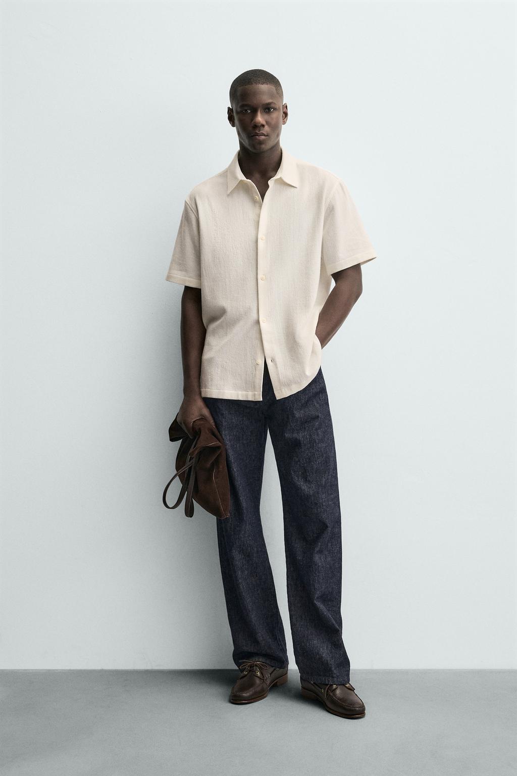 РУБАШКА ИЗ РЕЛЬЕФНОЙ ТКАНИ КОМФОРТ