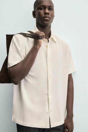 Рубашка из рельефной ткани комфорт- Заказать в России