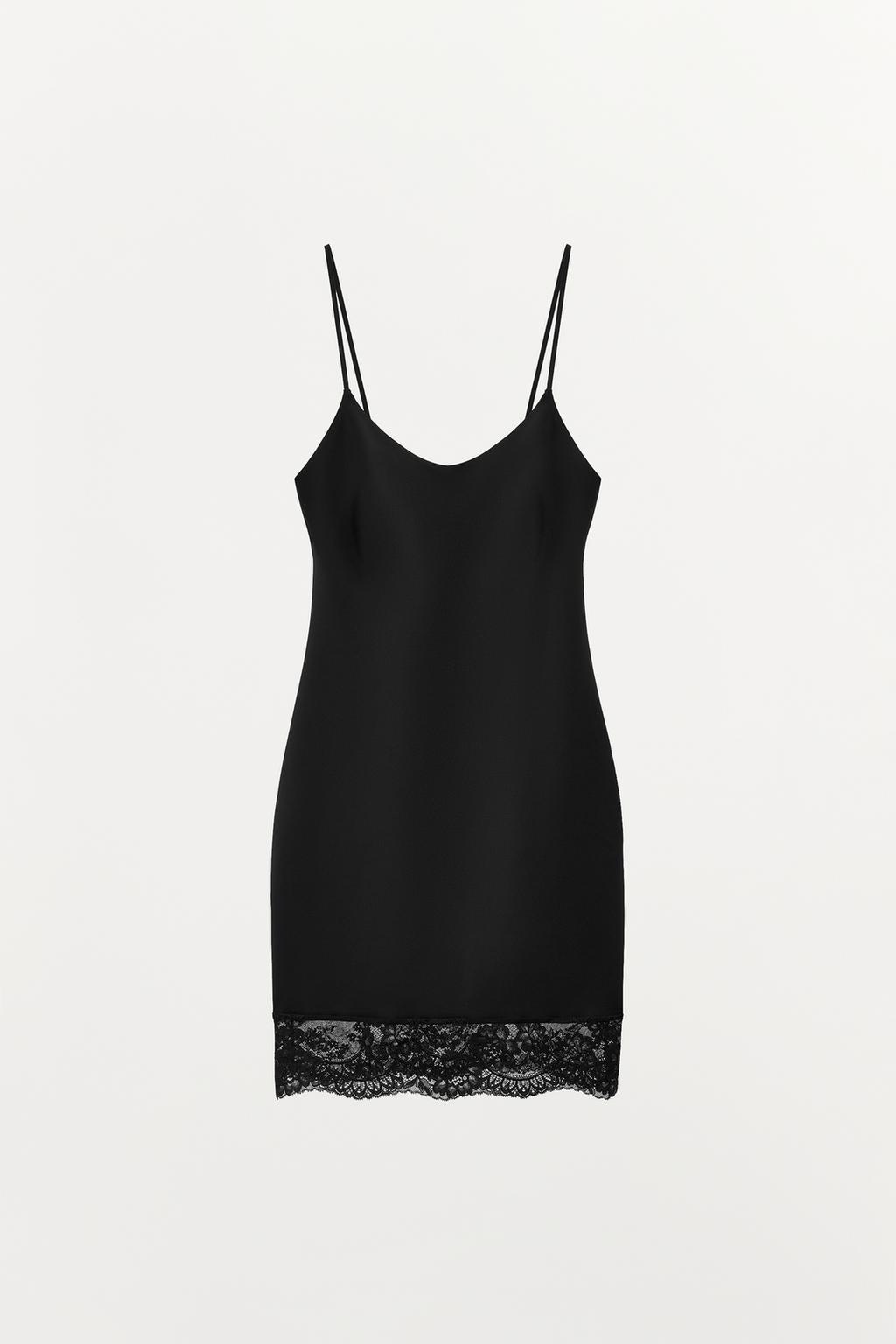 КОРОТКОЕ ПЛАТЬЕ ИЗ СМЕСИ ПОЛИАМИДА С КРУЖЕВОМ