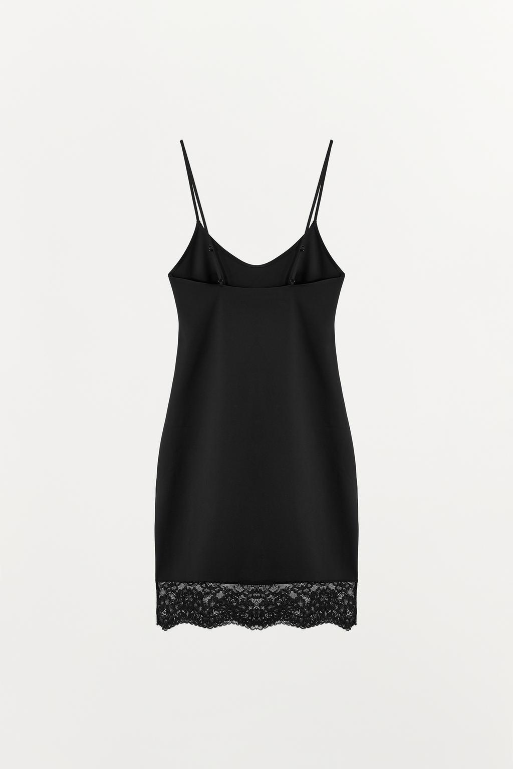 КОРОТКОЕ ПЛАТЬЕ ИЗ СМЕСИ ПОЛИАМИДА С КРУЖЕВОМ