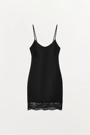 Короткое платье из смеси полиамида с кружевом- Заказать в России