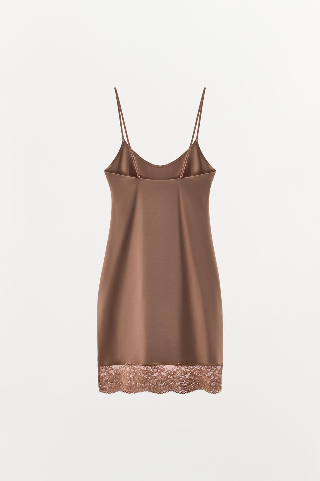 КОРОТКОЕ ПЛАТЬЕ ИЗ СМЕСИ ПОЛИАМИДА С КРУЖЕВОМ