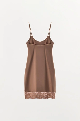 Короткое платье из смеси полиамида с кружевом- Заказать в России