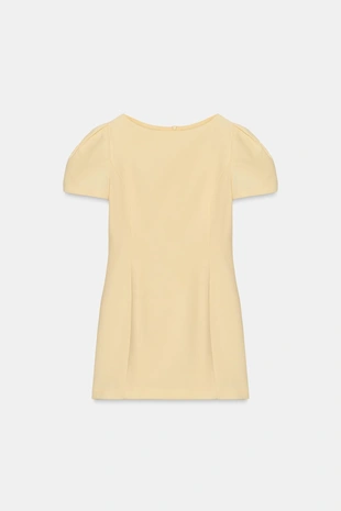 Короткое платье со складками и карманами- Заказать в России