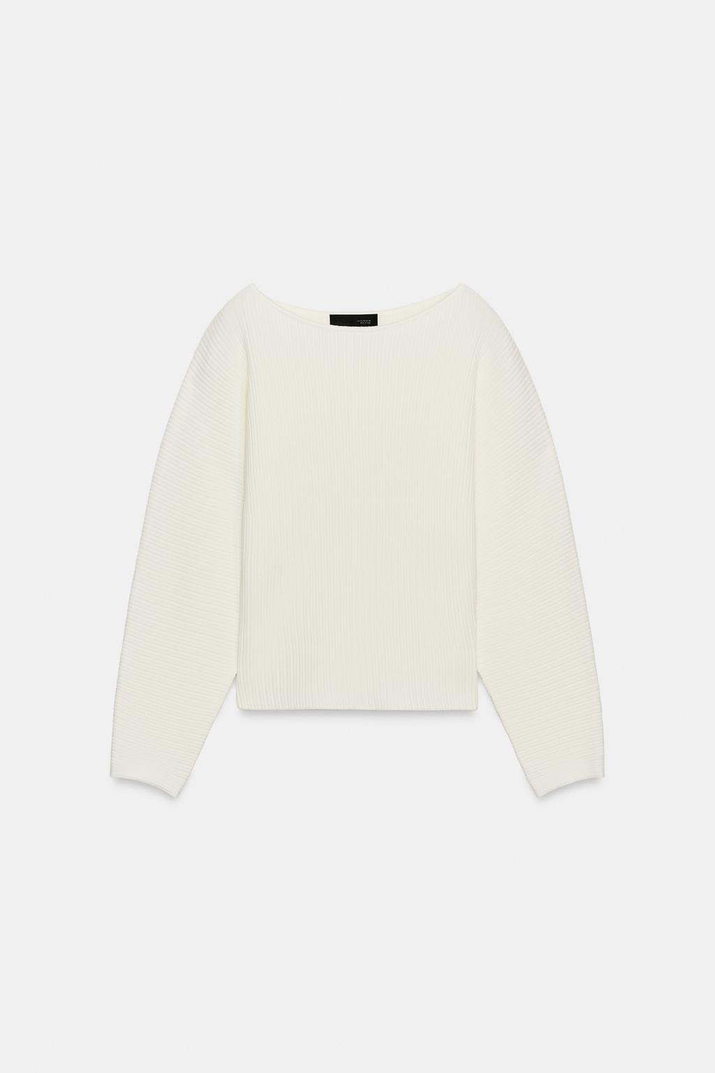 ДЖЕМПЕР В РУБЧИК С ОБЪЕМНЫМИ РУКАВАМИ