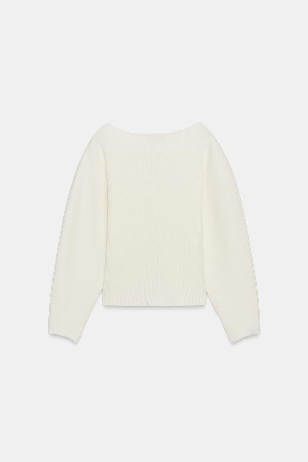 ДЖЕМПЕР В РУБЧИК С ОБЪЕМНЫМИ РУКАВАМИ