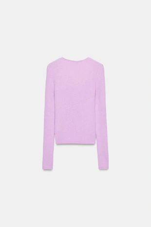 Свитер в рубчик из смесовой шерсти- Заказать в России