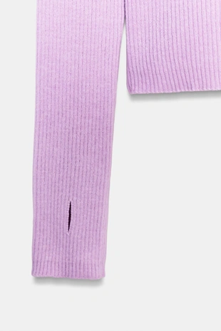 Свитер в рубчик из смесовой шерсти- Заказать в России