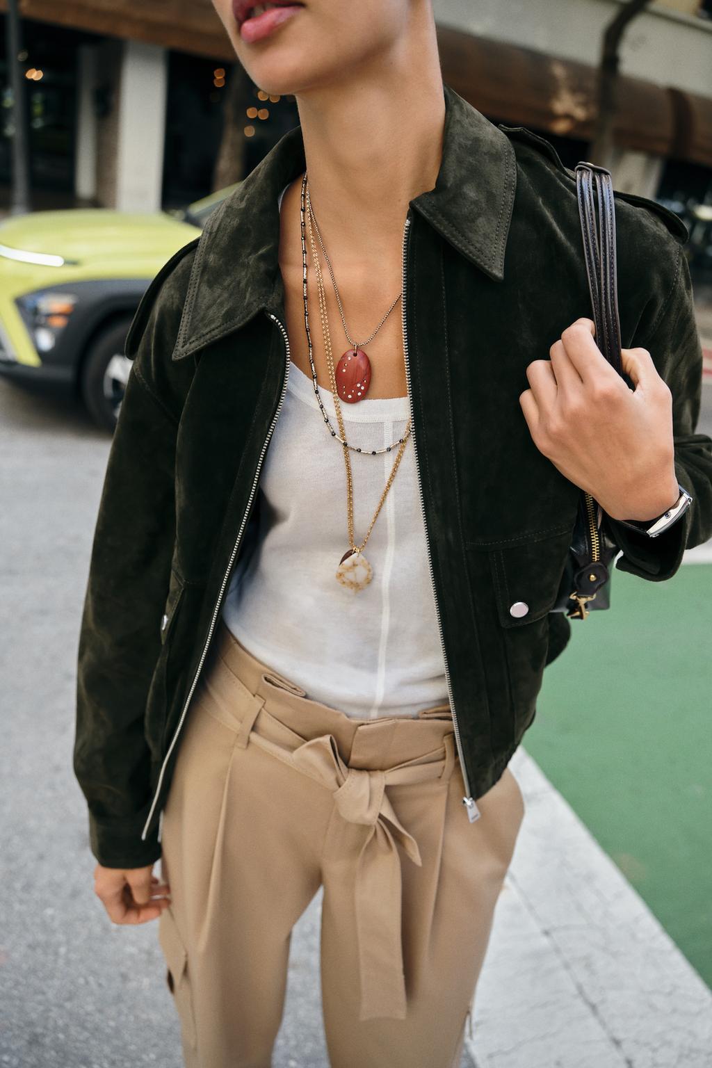 Набор из 3 каменных и блестящих ожерелий