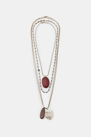 Набор из 3 каменных и блестящих ожерелий- Заказать в России