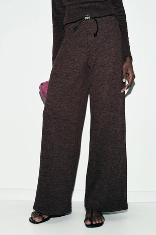 Брюки пике с поясом- Заказать в России