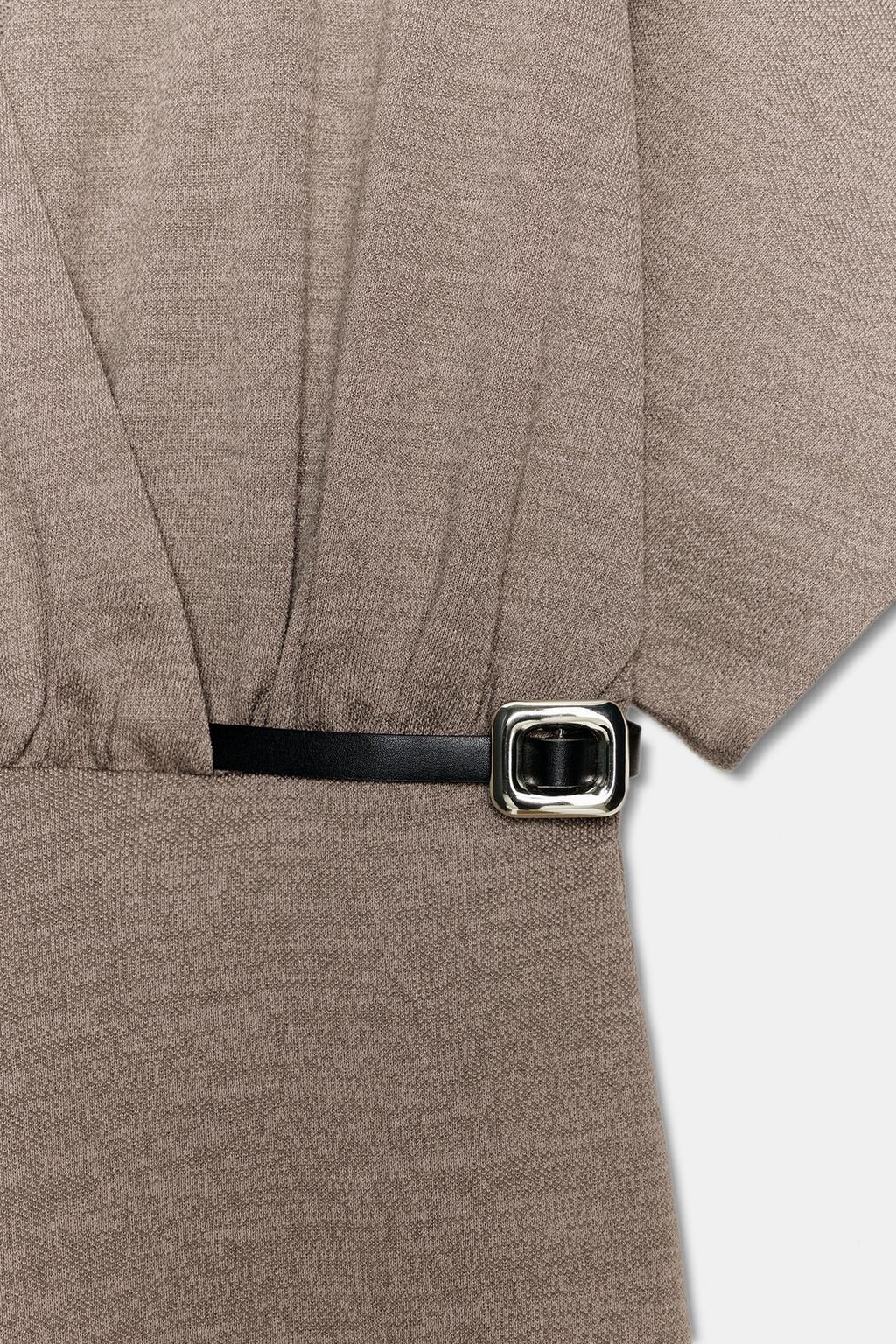 ПЛАТЬЕ МИДИ ИЗ ПИКЕ С ПОЯСОМ