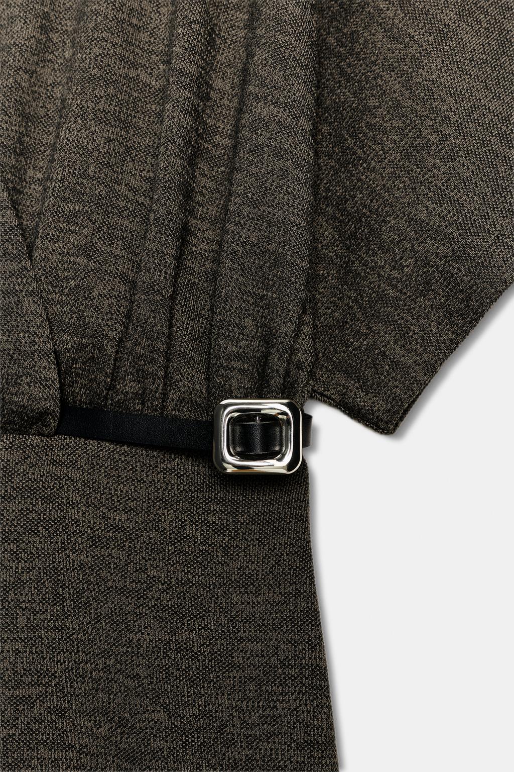 ПЛАТЬЕ МИДИ ИЗ ПИКЕ С ПОЯСОМ