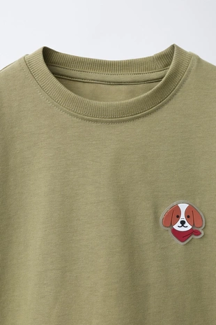 Футболка с прорезиненным щенком- Заказать в России