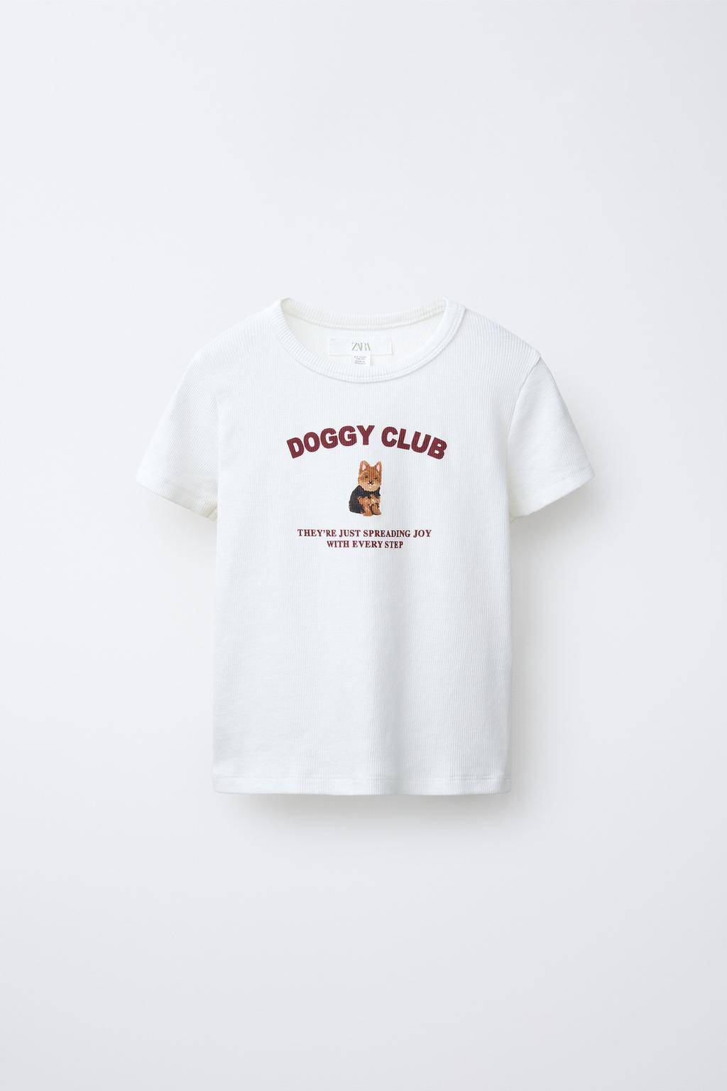 ФУТБОЛКА В РУБЧИК С ПРИНТОМ «СОБАКА»