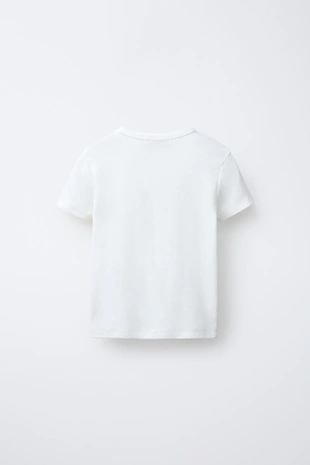 Футболка в рубчик с принтом «собака»- Заказать в России