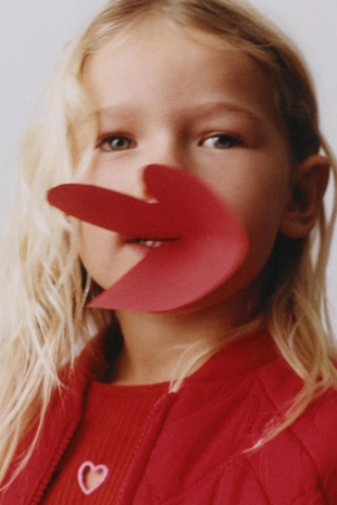 Купить Zara Стеганая куртка с сердечками