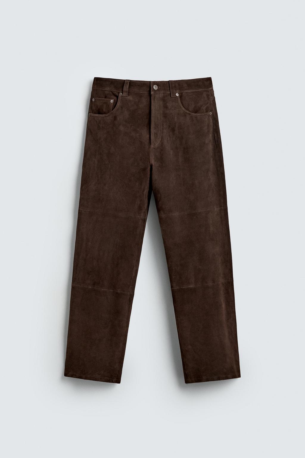 ПРЯМЫЕ БРЮКИ ИЗ ЗАМШИ