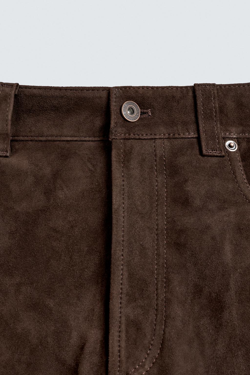 ПРЯМЫЕ БРЮКИ ИЗ ЗАМШИ