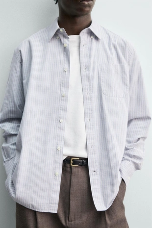 Рубашка из поплина в клетку- Заказать в России