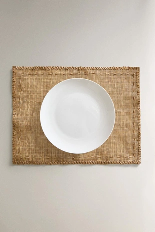 Плетеная подставка из волокна с оверлоком- Заказать в России