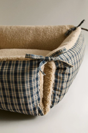 Пушистая кошачья кровать в клетку- Заказать в России