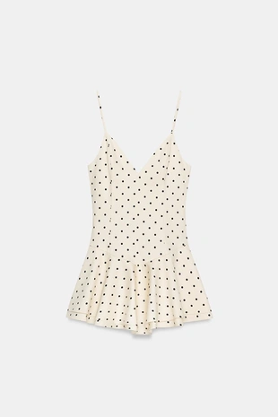 Короткий комбинезон в горошек- Заказать в России