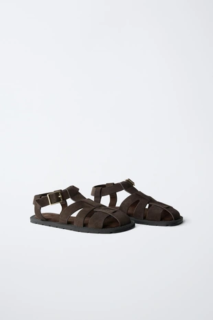 Кожаные сандалии- Заказать в России