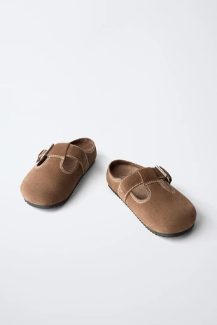 Кожаные сабо с декоративной прострочкой- Заказать в России