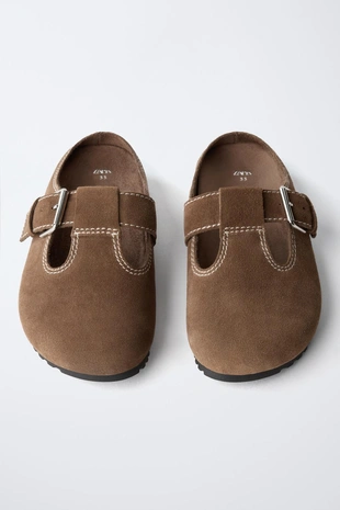 Кожаные сабо с декоративной прострочкой- Заказать в России