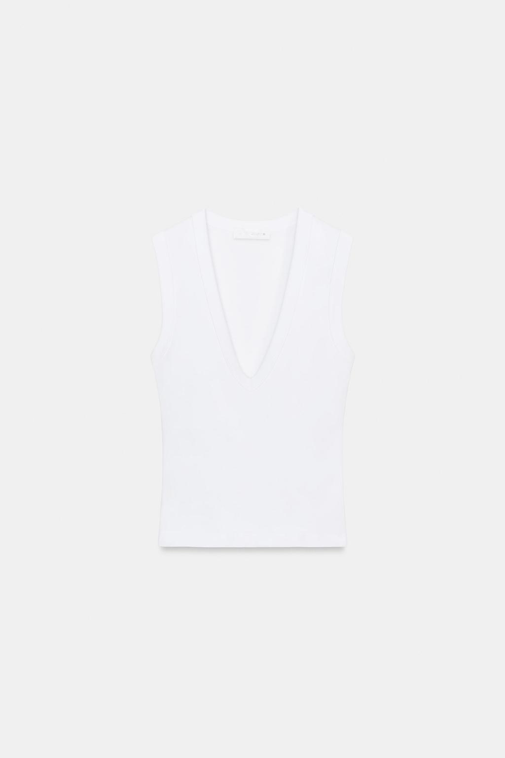 ФУТБОЛКА ИЗ ХЛОПКА С V-ОБРАЗНЫМ ВЫРЕЗОМ