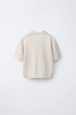 Трикотажное поло из хлопка и льна- Заказать в России