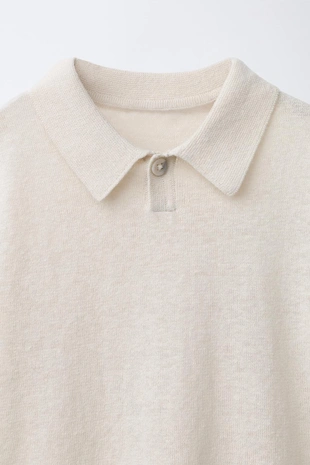 Трикотажное поло из хлопка и льна- Заказать в России