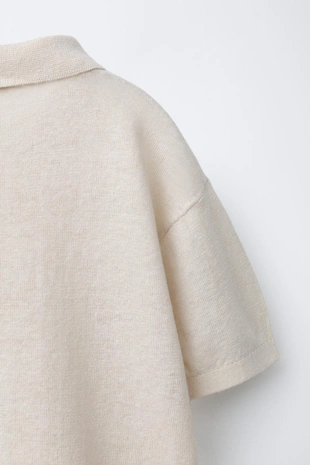 Трикотажное поло из хлопка и льна- Заказать в России