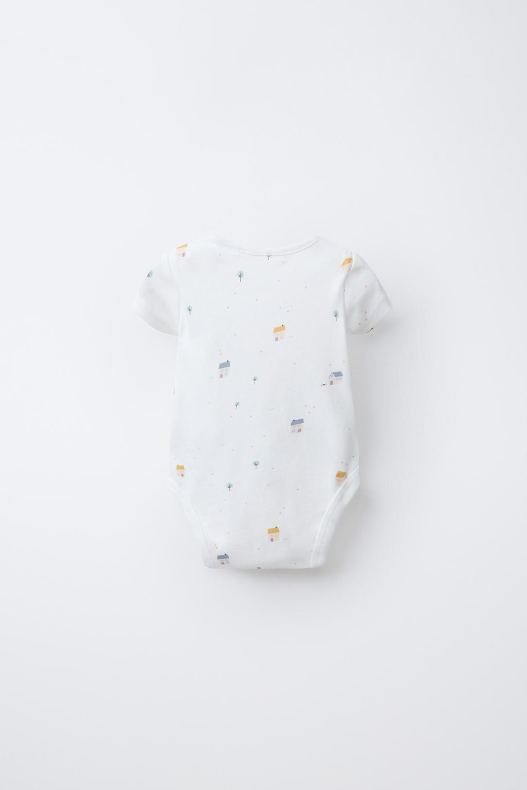 НАБОР ИЗ ПЯТИ БОДИ С ПРИНТОМ  ДОМИКИ 