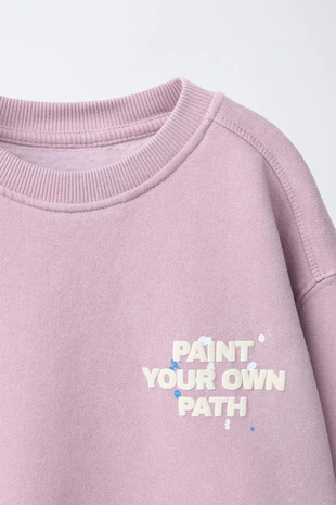 Толстовка из ткани с эффектом потертости с надписью- Заказать в России