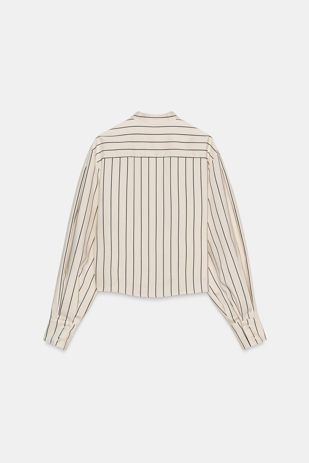 РУБАШКА В ПОЛОСКУ С ОБЪЕМНЫМИ РУКАВАМИ — ZW COLLECTION