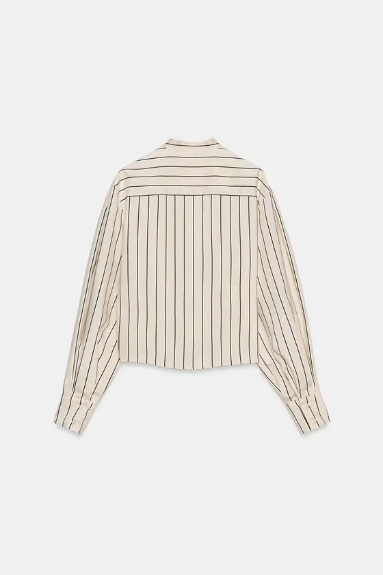 РУБАШКА В ПОЛОСКУ С ОБЪЕМНЫМИ РУКАВАМИ — коллекция Zara «ZW»