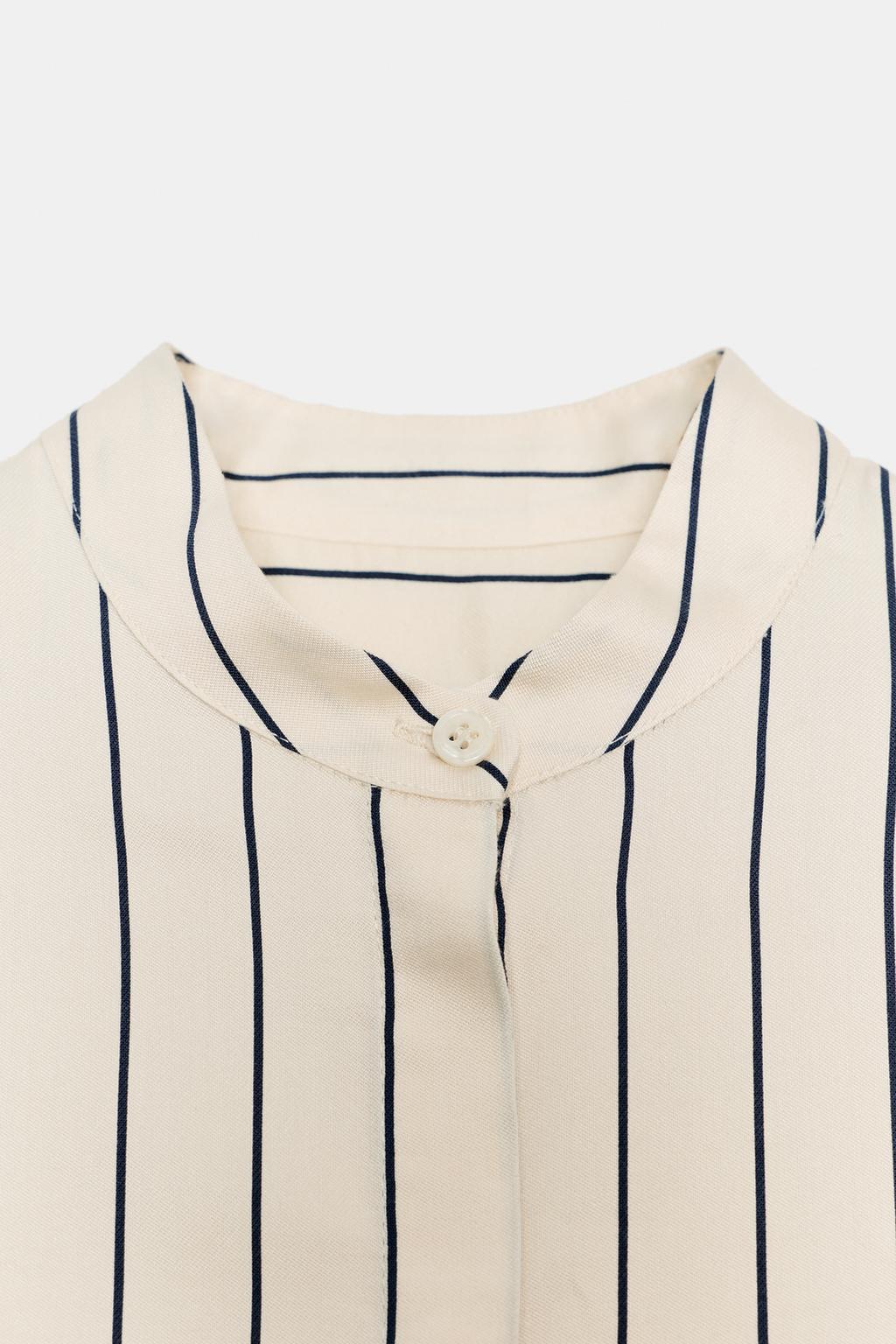 РУБАШКА В ПОЛОСКУ С ОБЪЕМНЫМИ РУКАВАМИ — ZW COLLECTION